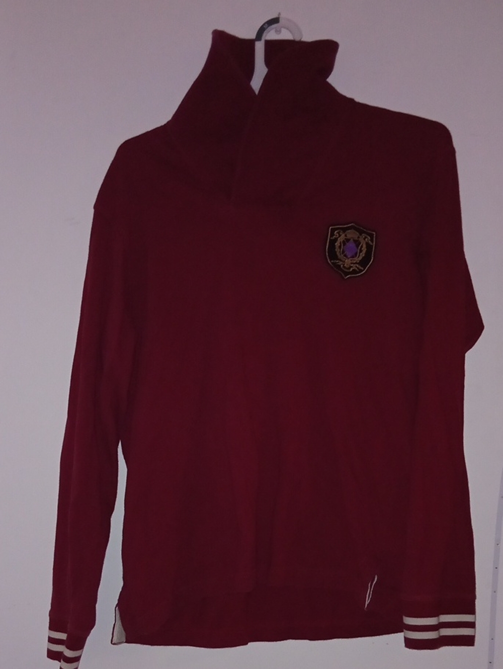 ARGYLECULTURE Russell Simons Men's Burgundy Quarter-Zip Pullover Sweater